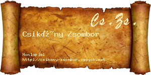 Csikány Zsombor névjegykártya
